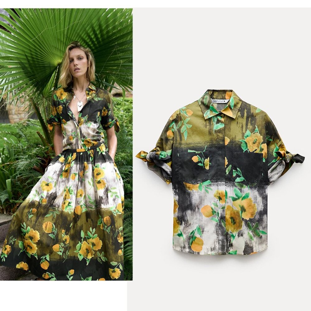 NEW ZARA floral print blouse 2565